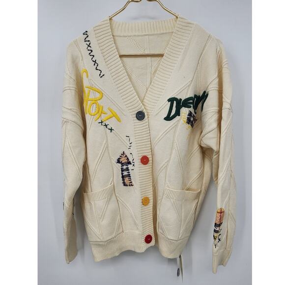 New NWT Cable Knit Long Sleeve Open Front Cardigan Sheep V-Neck Button Down S - Picture 5 of 12